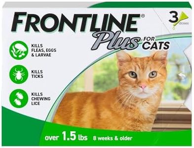 Frontline Plus Flea and Tick Treatment for Cats Over 1.5 lbs. 3 Treatments