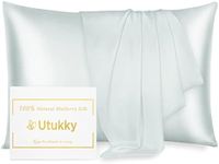 Utukky Pillowcase Silk Pillowcase (As Seen on TV) 19.7 x 27.6 inches (50 x 70 cm), 100% Silk Pillow Cover, 6A Rank, Envelope Type, Double-Sided, Silk Type, Envelope Type, Pillow Case for Beautiful