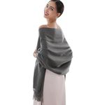 RIIQIICHY Ladies Grey Scarf Pashmina Shawls and Wraps for Wedding Scarfs for Women Winter Warm