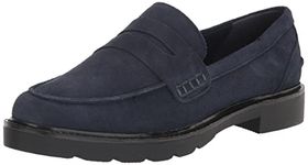 Anne Klein Women's Emmylou Loafer Flat, Navy, 7