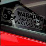 5 x Stickers Warning Dash CAM Recording Window Vehicle Camera Security Warning Dashcam Signs CCTV Car Van Truck Taxi Mini Cab Bus Coach Black 75x25mm C29