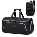 Travel Suit Carrier Bag, Convertible Travel Garment Bag, Carry on Garment Duffel Bag for Men Women - 4 in 1 Hanging Suit Business Travel Bag with Double Back Strap and Detachable Shoulder-Black