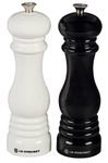 Le Creuset Classic Adjustable Salt and Pepper Mill Set, Chip-resistant ABS Plastic, Anti-Corrosion, 40g, Black and White, 96002100169100