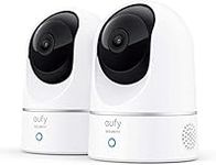 eufy Security Indoor Cam E220 2-Cam Kit, 2K Security Indoor Camera Pan & Tilt, Plug-in Camera with Wi-Fi, Human & Pet AI, Voice Assistant Compatibility, Motion Tracking, Homebase not Compatible