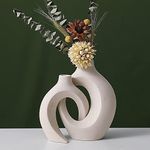 Ceramic vase-Flower Arrangement vase Ornaments,Nordic Simplicity,Entry lux,Two Pieces Detachable,Frosted Texture