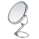 VINN DUNN Folding Cosmetic Mirror 15cm Mirror With Magnifying Mirror Magnification 1X/3X Chrome, Pre-Assembled Tilting Countertop Vanity Mirror, Dual-Sided Folding Makeup Mirror