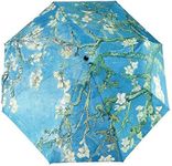 Automatic Umbrella, GLODEALS Creative Oil Painting Automatic Folding Umbrella Anti UV Sunblock Umbrella Sun Protection Parasol Rain/Sun Umbrella for Ladies (Almond Blossom)