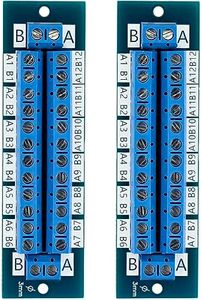 yddmyo (2pcs) for 2x12 Position Terminal Block Distribution Module Breakout Board for AC DC 15 Amp Blue