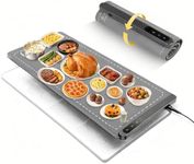 Food Warming Mat Extra Large 43"x16" with Insulation Pad for Countertop, Chafing Dishes for Buffet, Food Warmers for Parties, Hot Pads for Kitchen, Portable Heating Pad, 560W Custom Warm Setting, Grey