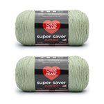 Red Heart Super Saver Jumbo Frosty Green, 2 Pack 14oz/396g-Acrylic-#4 Medium-744 Yards, Knitting/Crochet