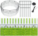 Animal Barrier Fence, Rustproof Metal Wire Garden Fence Border Barrier Fence Panels Decorative Garden Fencing for Outdoor Patio Yard Garden Dog Pet (10 Pack)