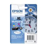 Epson Multipack 27XL Alarm Clock, Original XL Ink Cartridges High Capacity, Cyan, Magenta, Yellow, WF-3620DWF/WF-3640DTWF/WF-7110DTW/WF-7210DTW/WF-7610DWF/WF-7620DTWF/WF-7710DWF/WF-7715DWF/WF-7720DTWF