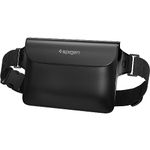 Spigen Aqua Shield Polyvinyl Chloride, Polypropylene Waterproof Wallet Pouch Bag with Waist Strap Compatible for iPhone Samsung Galaxy OnePlus Xiaomi Google and up to 8.7 inches (Black), Wallet Case