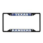 Fan Mats 31323: Texas Rangers Metal License Plate Frame Black Finish