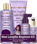 Pantene New Lengths Bundle with Root Stimulating Shampoo, Rejuvenating Conditioner, Scalp Revitalizing Treatment and Anti-Breakage Serum, Apricot Oil Green Tea for CurlyHair, LAVENDER, 4 Piece Set