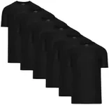 6 Pack, Men's Active Quick Dry Crew Neck T-Shirt, Black, X-Large