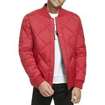 Calvin Klein Mens Reversible Diamond Quilted Jacket, Reversible Deep Red, Large