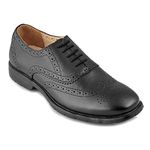 tZaro Men's Light Weight Leather Formal Shoes T Hill (Black, 9 UK)