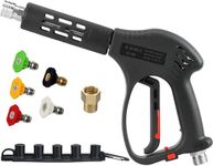 M MINGLE Short High Pressure Washer Gun, 5000 PSI, Replacement for Hot and Cold Water, M22 Fitting, 5 Nozzle Tips