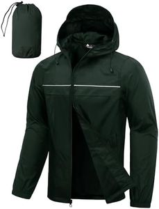 SWISSWELL Rain Jacket Men Waterproof Windbreaker, Lightweight Hooded Raincoat for Daily Casual