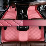 Custom Personalized Car Floor Mats - Pink Luxury Full Coverage All Weather Cars Mats, Anti-Slip Leather Car Mat Set, Custom Floor Mats Fit for 99% of Cars, SUVs & Trucks (Diamond)