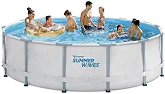 SUMMER WAVES 14ft Elite Frame Pool with Filter Pump, Cover, and Ladder