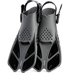 CAPAS Swim Fins, Snorkel Fins with Travel Size Short Fins for Snorkeling Diving Adjustable Open Heel Flippers for Men Women Youth