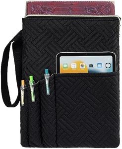 APLUFINE Book Sleeve with Zipper, 11"X9" Padded Book Protector, Washable Quilted Book Covers for Paperbacks, Book Pouch with Pockets for Book Lover Gifts