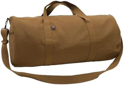 Rothco Canvas Shoulder Duffle Bag 19 Inch Duffel Gym Bag for Men Women Sports Duffel Bag, Work Brown