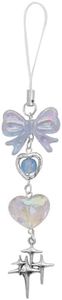 Homvog 1-4PCS Cute Phone Charms Aesthetic Y2K Cell Phone Charms Strap Strawberry Butterfly Star Phone Charm Y2K Accessories for Phone Bag Keychain Airpods Camera Pendants Decor (1x Blue Heart)