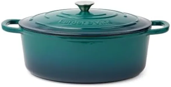 Larder & Vine 8 qt Oval Enameled Cast Iron Dutch Oven Pot, Bondi