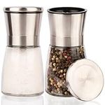 GOURMEO Spice Mill Set of 2 with Adjustable Ceramic Grinder - fine Salt and Pepper Mill Also Made of Stainless Steel - can be Used for Different Spices
