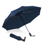 TEENYTODD Portable Auto Travel Umbrella - Umbrellas for Rain Windproof, Strong Umbrella for Wind and Rain, Auto Open/Close Button and Perfect Car Umbrella for Men & Women - Blue (21 inch)