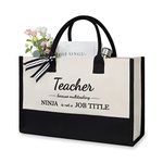 TOPDesign Inspirational Canvas Tote Bag for Women Teacher, Professor, Mentor, Personalized Teacher Appreciation Week Gifts, Birthday Christmas Graduation Retirement Present, Great for Beach