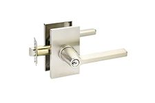 Emtek Helios Key in Lever - With Matching Finish Modern Rectangular Rosette - 5123LHUS15 - Satin Nickel (US15) - Left Handed (LH)