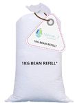 NORMAN JR Premium Virgin Grade Thermocol Balls Refill for Pillows, Sofa, Bean Bags, Soft Toys & Beans for Bean Bag Refill 1 Kg (White)