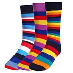 CREATURE Men's Cotton Calf Length 3 Multi Color Casual Socks Combo of 3(SCS-2901)