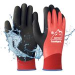 OriStout Waterproof Winter Work Gloves for Men and Women, Touchscreen, Freezer Gloves for Work Below Zero, Thermal Insulated Fishing Gloves, Super Grip, Red, Small