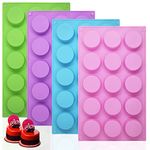 4 Psc Cylinder Silicone Molds, SENHAI 15 Hole Silicone Molds for Chocolate Cake Candy Soap Muffins Brownie Pudding Baking