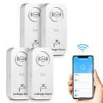 WiFi Water Leak Detector (2.4G WiFi), 90 dB Water Detector Alarm and App Alert, Wireless water level sensor, for Pipes, Bedrooms, Kitchens, Bathrooms, Basements