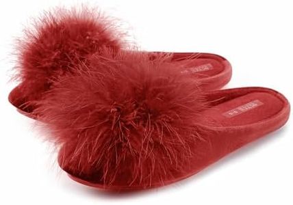 BCTEX COLL Women's Cozy Velvet Memory Foam House Slipper, Ladies Fuzzy Bedroom Slipper Non-slip Sole(red9-10)