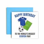 Huxters Football Cards for Everton Fans – Happy Birthday Card for Dad, Husband, Grandad, Brother, Son – Men Birthday Card for him - Football Themed Illustrations 14.8cm (Everton)