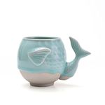 LONG QUAN CELADON Blue Ceramic Succulent Planter - Cute Whale Plant Pot Window Box Decorative Container, 4.2 Inch