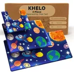 Kids Bathroom Rug - Space Astronaut and Solar System Themed - Bathroom Rugs Sets 3 Piece - 16x20 U-Shaped Toilet Rug, 17x24 & 20x32 Bathroom Rugs - Non Slip, Ultra Absorbent, Kids Bathroom Set