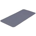 TranquilBeauty Non-Slip Bath Mat | Diamond Cut Clear Grey 88x40cm/35x16in with Suction Cups | Machine-Washable, Latex-Free Bathtub Mats | Shower Mat Ideal for Elderly & Children