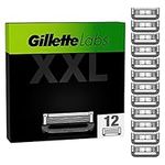 Gillette Labs Razor Blades Men, Pack of 12 Razor Blade Refills, Compatible with GilletteLabs with Exfoliating Bar and Heated Razor