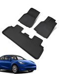 COTAZA for Tesla Model Y Floor Mats 2024 2023 2022 2021 All Weather Rubber for Model Y Floor Mats 2024 2023 2022 2021 for Model Y Boot Mat Liner 2024-2021 for Tesla Model Y Accessories 2024-2021