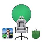 Portable Collapsible Webcam Backdrop with package bag, Wrinkle-Resistant Fabric, Attach to Chair, Easy Setup, Perfect for Zoom Webex Teams Tiktok, Green Screen Blue Screen Background Screen (NSRoundM)