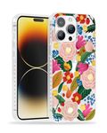 SCORPIFY iPhone 15 Pro Max Case for Camellia Blossom Floral Design, Cute Clear Flower Phone Cover for Women Girls [10FT MIL-Grade Drop Protection] [Non Yellowing] Bumper, Stylish Gold Accents as Gift