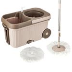 Presto! Elite Spin Mop with Bigger Wheels and Auto- Fold Handle, Chestnut, 2 Refills